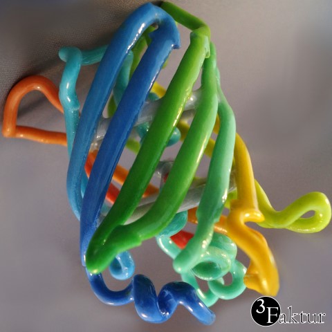 3D-Molekülmodell Grün-fluoreszierendes Protein (GFP) Ansicht 2