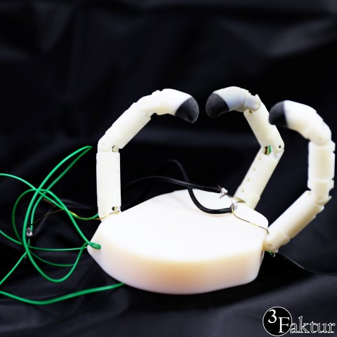 Polyjet 3D printed prototype robot arm