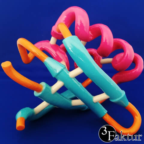 Colorjet 3d printed molecule model ake1