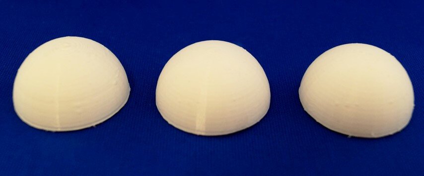 3D printing hemisphere with different layer thicknesses