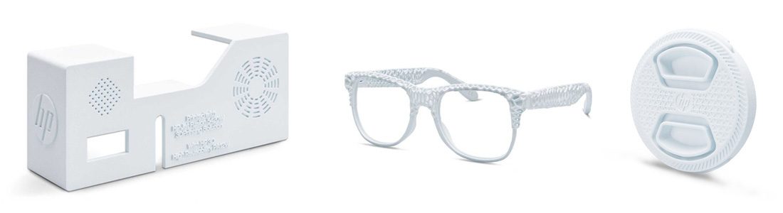 PA 12 W Bauteile HP Gehäuse, Brille, Abdeckung - 3D gedruckt