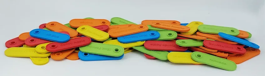 3D-gedruckte farbige Chips